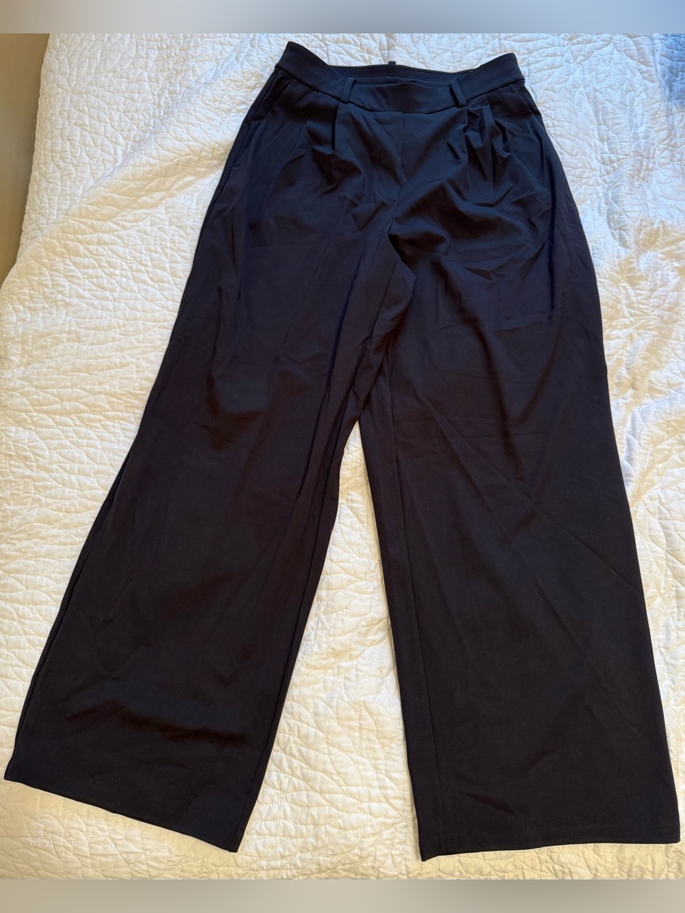 lululemon Black Wide-Leg Draped Trousers